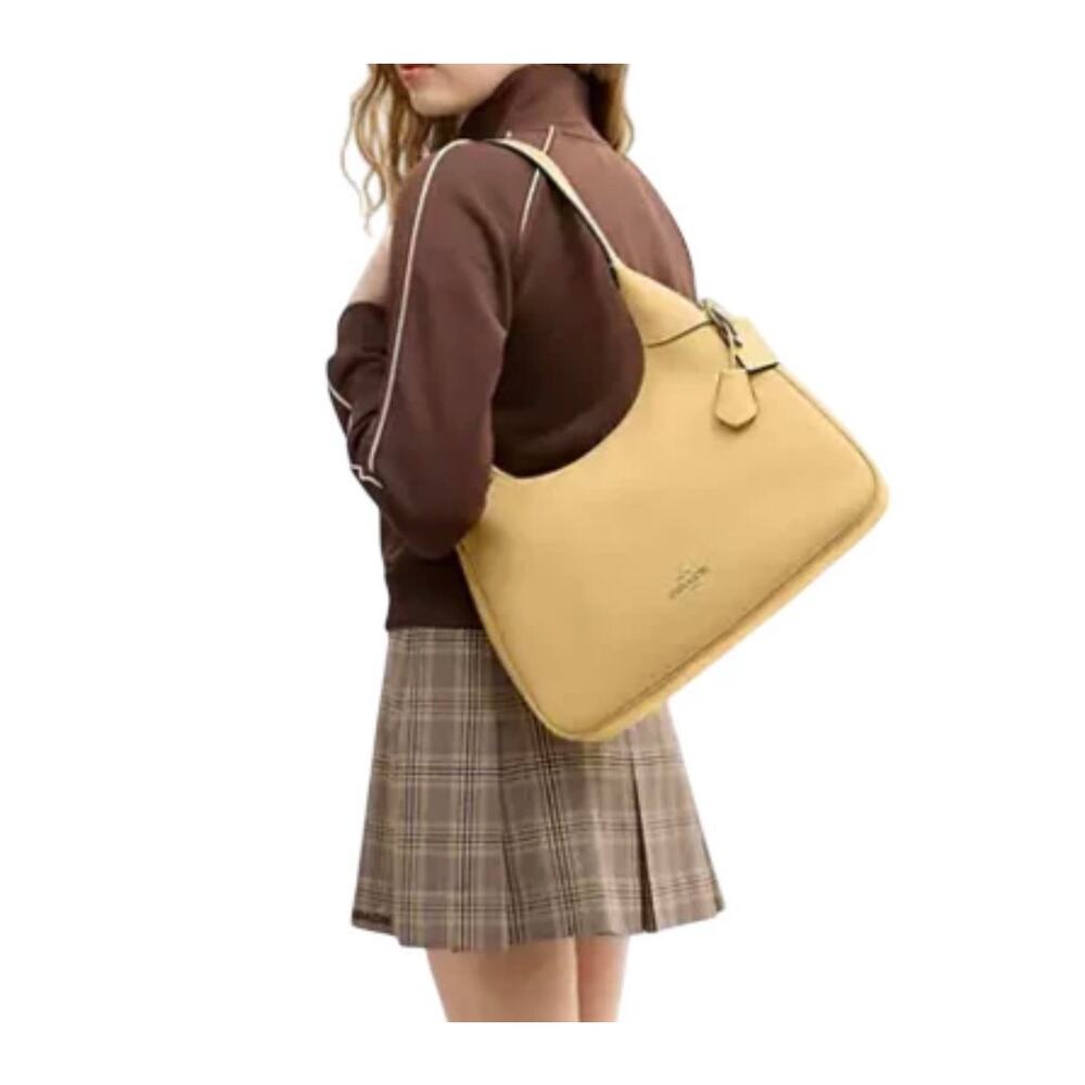 Coach Ella Shoulder Bag Butter Yellow W Gold Hardware NWT - Picture 4 of 9